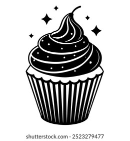 Cupcake design silhouette vector illustration