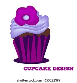 cupcake design.Menu cover, web icon