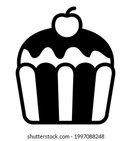 cupcake, Dessert black filled line icon, vector design usa independence day icon.