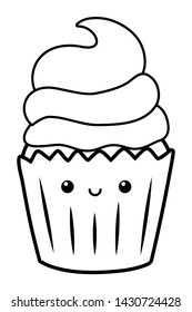 Cupcake dessert cartoon design vector illustration
