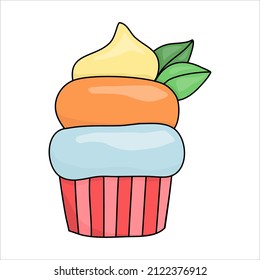 Cupcake dessert cartoon design vector illustrator