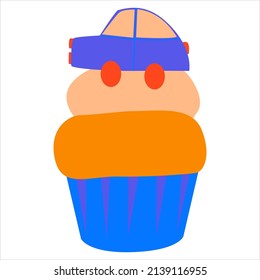 Cupcake dessert cartoon design vector illustrator