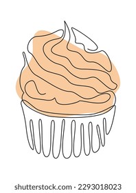 Postre de tarta con mancha de color. Ilustración del vector