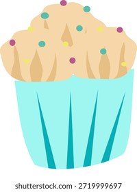 Cupcake Dessert Flat Vector Illustration