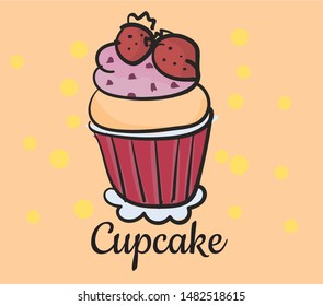 cupcake dessert funny vector this who love food vebarage drink