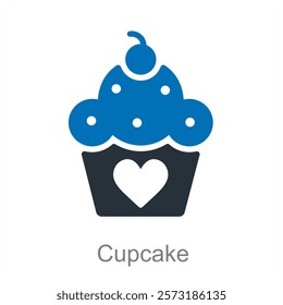 Cupcake and dessert icon concept