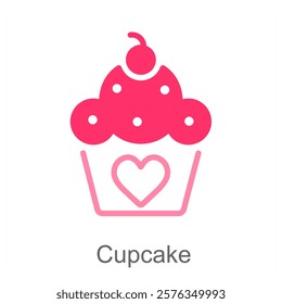 Cupcake and dessert icon concept