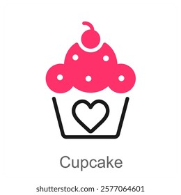 Cupcake and dessert icon concept