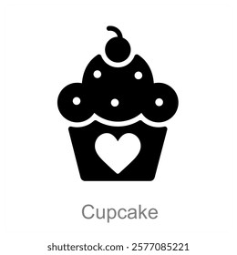 Cupcake and dessert icon concept