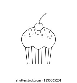 Cupcake dessert illustration on the white background. Vector illustration