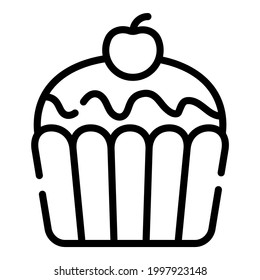 cupcake, Dessert line icon, vector design usa independence day icon.