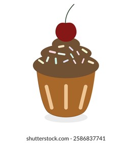 Cupcake, dessert on white background , Cartoon 