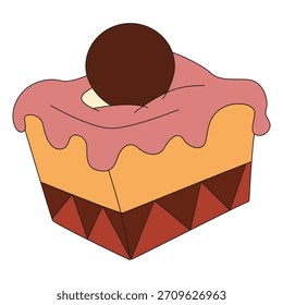 Cupcake Dessert auf weißem Hintergrund Symboldesign