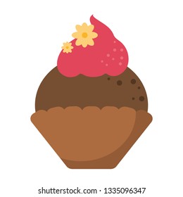 cupcake dessert with petals
