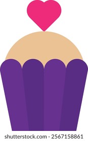 Cupcake Dessert Sweet Icon Vector Flat Illustration