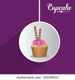 Cupcake digital design, vector illustration eps 10