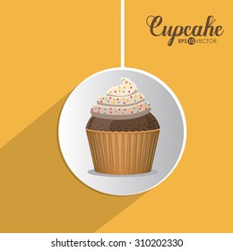 Cupcake digital design, vector illustration eps 10