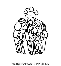 Cupcake Doodle Parche Bordado Lindo y Único Acento de Ropa