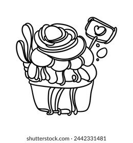 Cupcake Doodle Parche Bordado Lindo y Único Acento de Ropa