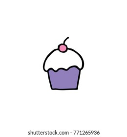 cupcake doodle icon