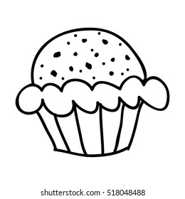 cupcake doodle icon image 