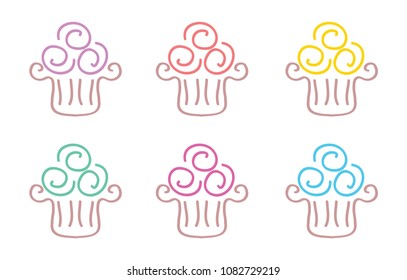Cupcake Doodle Icons