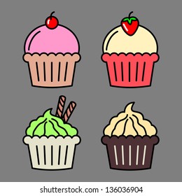 cupcake  in doodle style
