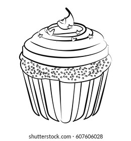 cupcake in doodle style