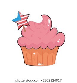 Cupcake-Doodle-Vektorgrafik gefüllt Umriss-Symbol. EPS10-Datei