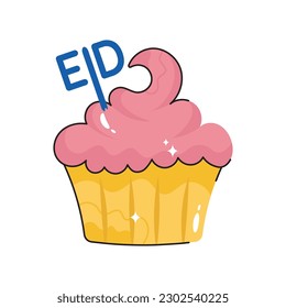 Cupcake doodle vector outline icon. EPS 10 file