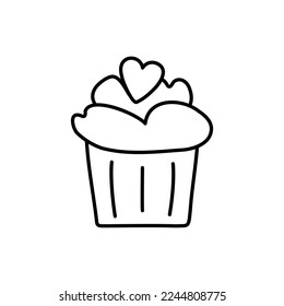 Cupcake. Element for greeting cards, posters, stickers and seasonal design