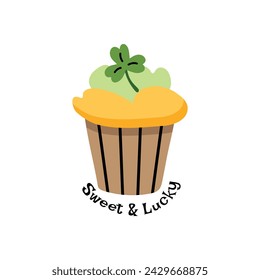 Cupcake. Element for greeting cards, posters, stickers and seasonal design