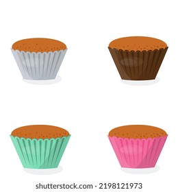 Cupcake, fairy cake.  realistic vector cakes set, muffins set