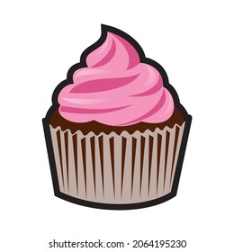 Cupcake. fairy cake. Sweet birthday cupcakes. Vector image