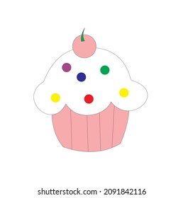 Cupcake. fairy cake. Sweet birthday cupcakes. Vector image