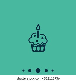 Cupcake with festive candle icon.
