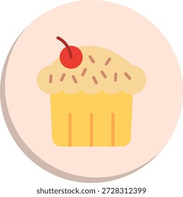 Cupcake Flat Circle Style Icon