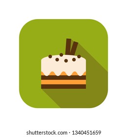 Cupcake. Flat colored icon of dessert or baking. Fast food, confectionery.