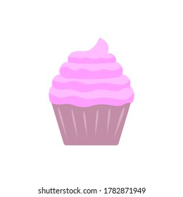 Cupcake Flat Design Dessert Icon Flat style vector illustration. muffins icon. Colorful dessert  Multicolor cute cupcake sign for flyers, postcards, stickers, prints, posters, decorations. eps10