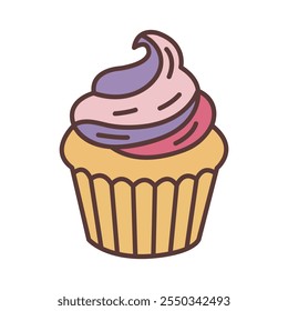 Cupcake flat icon illustration vector on white background 