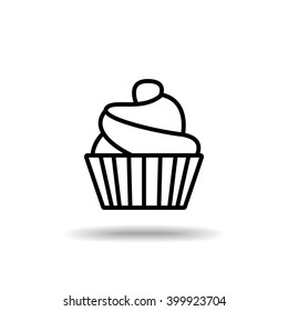 Cupcake flat icon isolate on white background vector illustration eps 10