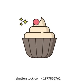cupcake Flat Icon Isolated On White Background