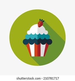 cupcake flat icon with long shadow,eps10