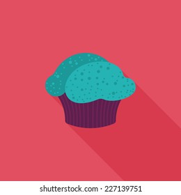 cupcake flat icon with long shadow,eps10