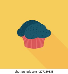 cupcake flat icon with long shadow,eps10