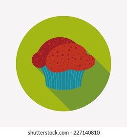 cupcake flat icon with long shadow,eps10