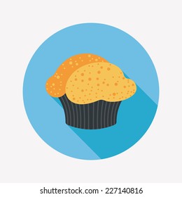 cupcake flat icon with long shadow,eps10