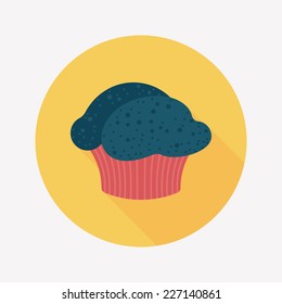 cupcake flat icon with long shadow,eps10