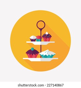 cupcake flat icon with long shadow,eps10