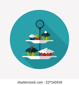 cupcake flat icon with long shadow,eps10